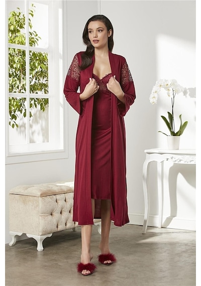 Pierre Cardin 5045 Penye Altılı Takım - Bordo Bordo