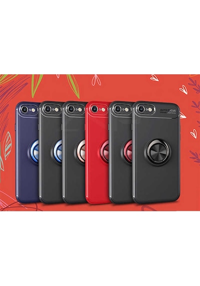 Apple Uyumlu iPhone 8 Kilif Yüzüklü Magnetli Ravel Case 389754123