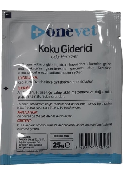 Onevet Kedi Kum Kokusu Giderici Okyanus Kokulu 25 Gr