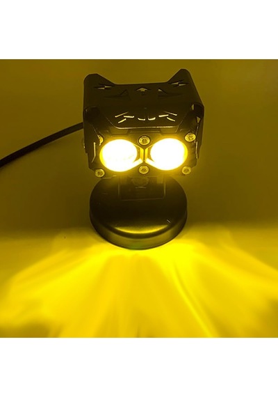 Binocus Beyaz Sarı Hd Optik Cam Lens 30w Motosiklet Sis Farı Off Road Spot Sel Kombo Delici Taşkın Çalışma Lambası Yardımcı Sürüş Işık Barları Enerji