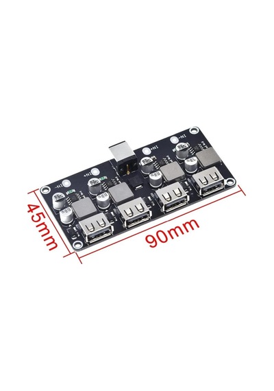 6V - 30V 24W 4 USB'li Gerilim Azaltıcı Hızlı Şarj Kartı