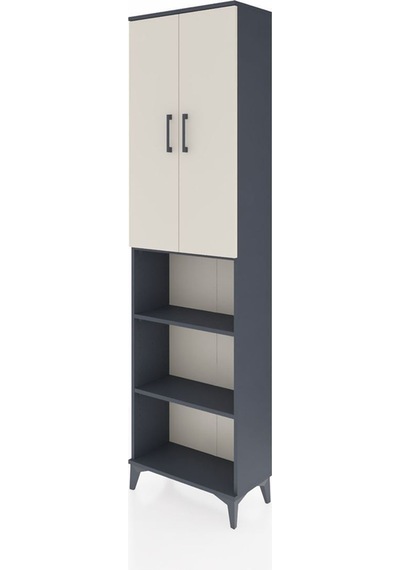 Arges Dolap 3 Raflı 2 Kapaklı Tek Askılı 60x30x221 Antrasit-aytaşı Antrasit