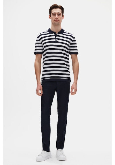 D's Damat Ds Damat Regular Fit Lacivert Çizgili Yazlık Rayon Triko T-shirt 4hc060112010m 101