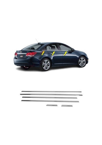 Chevrolet Cruze Sedan Krom Cam Çıtası 6Parça P.Çelik