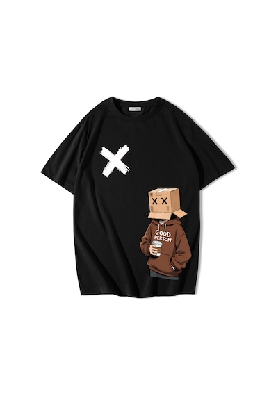 Brz Collectıon Brz Collection Unisex Oversize Good Person T-shirt Siyah