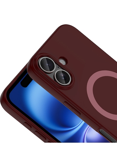 iPhone Uyumlu 16 Kılıf M-safe Şarj Özellikli Mbfx Aris Silikon Kapak - Mürdüm Çok Renkli