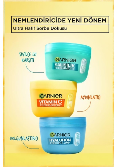 Garnier C Vitamini Fresh & Bright Aydınlatıcı Nemlendirici Sorbe Yüz Kremi 85 Ml, Vegan & Cruelty Free 3600542663069-11157