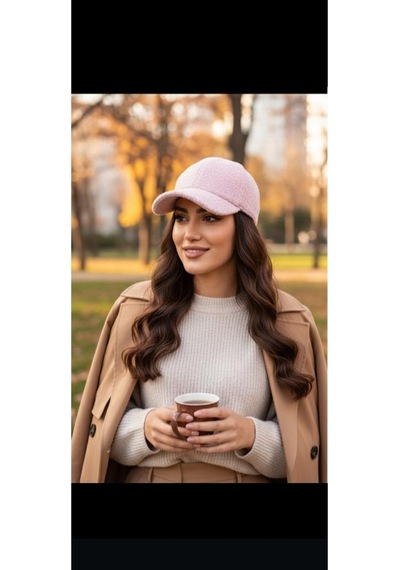 Kadın Kışlık Merinos Kep Şapka Pembe
