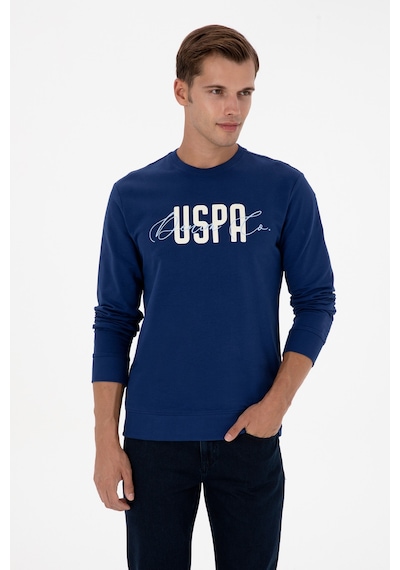 U.S. Polo Assn. Erkek Regular Fit Bisiklet Yaka İndigo İnce Sweatshirt 50315570-VR028