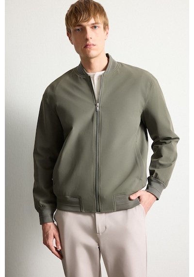 Defacto Slim Fit Bomber Yaka Fermuarlı Mont H1540ax26aukh398 Haki-kh398