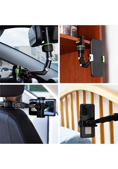 Dikiz Aynası Telefon Tutucu 360 Dönebilen Ayarlanabilir Araç İçi Telefon Standı + Numaratör Hediyeli -