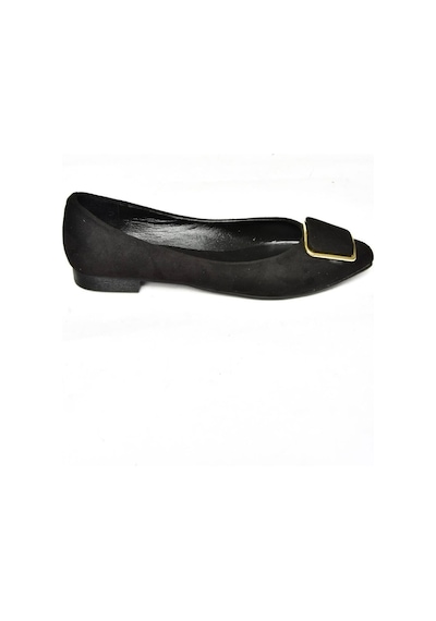 Fox Shoes P726776302 Siyah Süet Kadın Babet Siyah