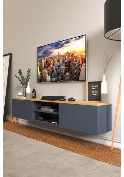 B3 Concept Nort Serisi Anrasit Safir Meşe 2 Kapaklı Duvar Tipi Tv