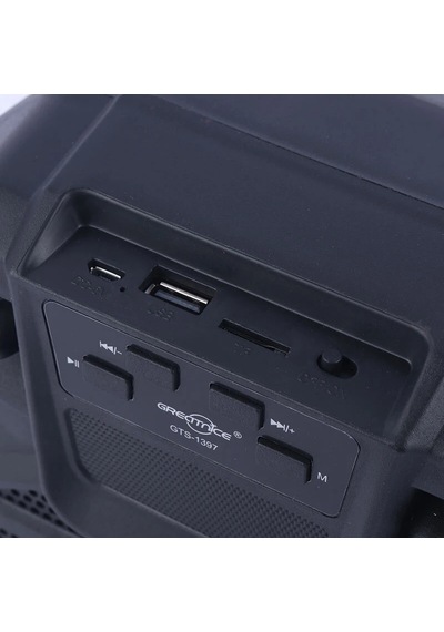 Gts-1397 Bluetooth Hoparlör Taşınabilir Kablosuz Led Işıklı Fm Radyo Usb Micro Sd Destekli