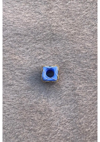Altın Mavi Yıldız Büyük Boy Telkari Boncuk Sarı Altın