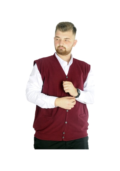 Mode Xl Büyük Beden Erkek Yelek Selanik 20545 Bordo 001