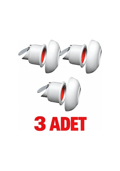 3 Adet Çekvalfli Adaptör Conta Ø50 Lavabo Gideri Koku Ve Böcek Önleyici Kolay Montaj Beyaz