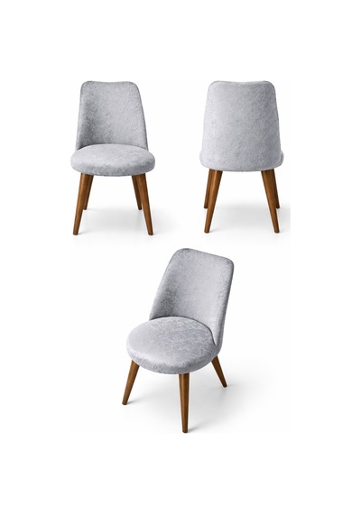Yıkanabilir,likralı , Kadife Oval Sandalye Kılıfı 1 Adet Gri - 801052816 Gri