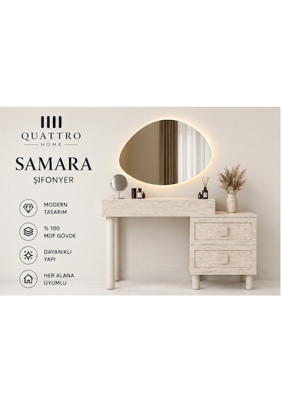 Samara Makyaj Masası Krem