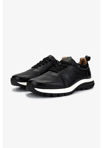 Valmenti Erkek Hakiki Deri Siyah Deri Sneakers & Spor Ayakkabı 233 5145 Erk Ayk Y25 Sıyah Dr Siyah