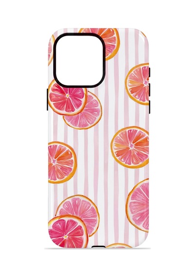 Apple iPhone Uyumlu 15 Pro Max Vorian Çift Katmanlı Magsafe Kılıf Pink Grapefruit Garden