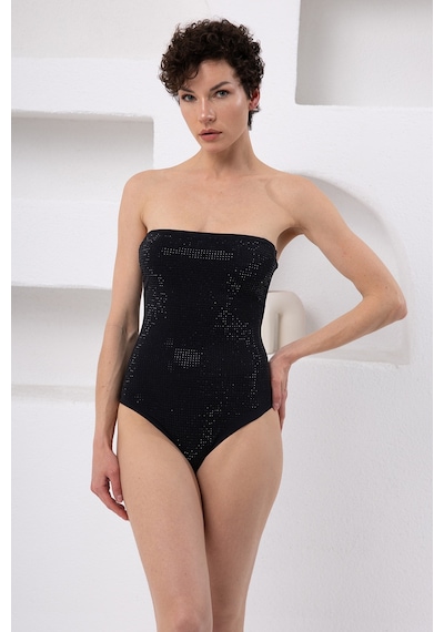 Lapıeno Taşlı Soft Straplez Mayo 4114 Siyah