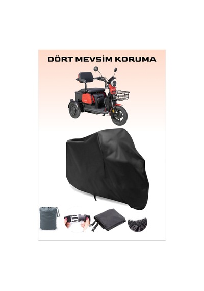 Siyah Apec Apm2 3tekerlekli Motor Brandası Koruma Örtüsü