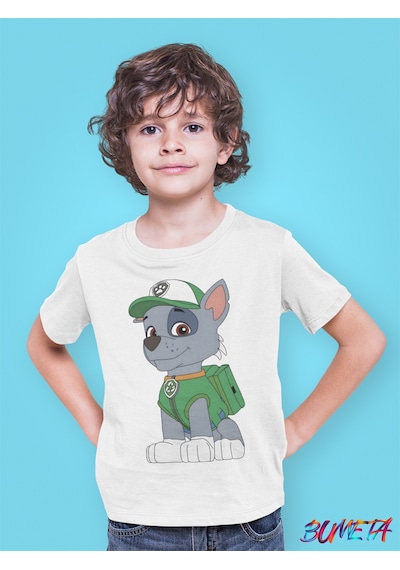 Bumeta Paw Petrol Rocky Karakter Characters Çocuk Tişört T-shirt Beyaz
