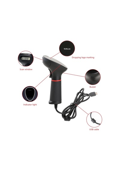 Sunlux Xl-3610, El Tipi, Cmos, Usb Kablolu, 1d Ve 2d Karekod, Barkod Okuyucu Ayaklı