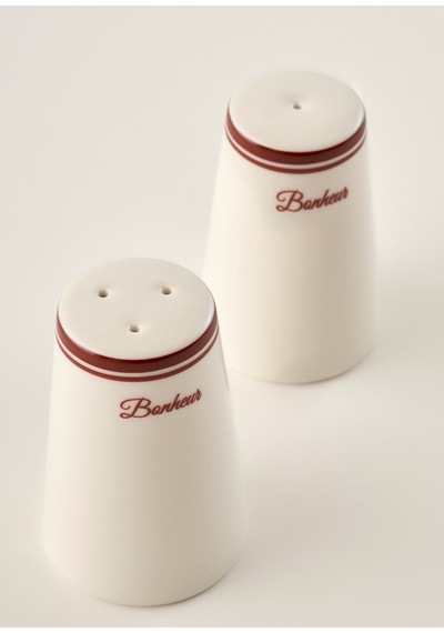 Bella Maison Bonheur Porselen Tuzluk-biberlik Seti Bordo 8 Cm Bordo