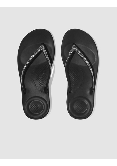 Fitflop Iqushıon Sparkle R08 Siyah Kadın Parmak Arası Terlik Siyah