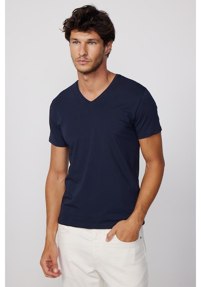 Tudors Slim Fit V Yaka Düz Basıc Kısa Kol Lacivertvert T-Shirt-27716-Lacivertvert Lacivert Tudors Slim Fit V Yaka Düz Basıc Kısa Kol Lacivertvert T-Shirt-27716-Lacivertvert Lacivert