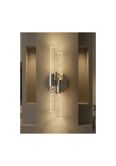 Bubbleflux Dubble Small 31 Cm Modern Tasarım Led Aplik - Duvar Lambası - Gümüş - Pilli - Günışığı Gümüş Pilli