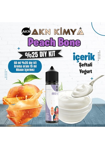 Peach Bone Yoğun Dıy Kit Şeftali Yogurt Gıda Aroması %25 Oranda Aroma İçerir Hazır Değildir 60 Ml