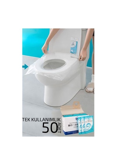Klozet Kapağı Kılıfı Hijyenik Seyahat Tek Kullanımlık Klozet Wc Örtüsü 50 Adet 720809 Beyaz