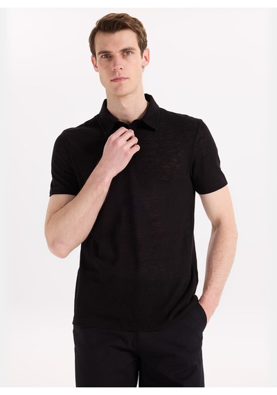 Fabrika Siyah Erkek Pamuklu Polo T-shirt F6sm-tst 2901