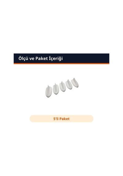 Trobus Süs Anten Mini Köpek Balığı Sırtı Model 5'li Set Beyaz
