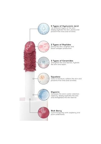 Cream Co. Allık Ruj Göz Farı Glow Tint Rich, Nemlendirici Makyaj, 502 Bordo, Hyaluronik Asit Peptit 0