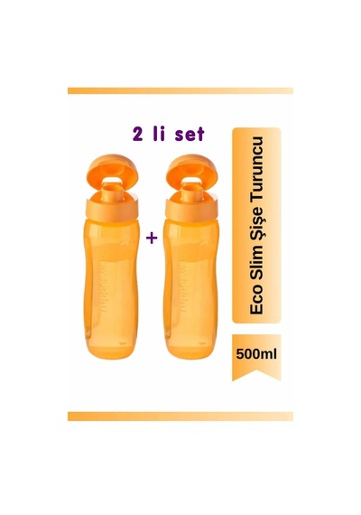 İnce Şişe 500ml Turuncu 2 Adet Turuncu