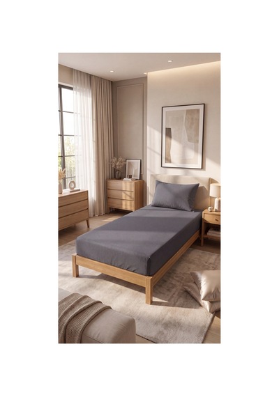 Tek Kişilik Lastikli Çarşaf Takımı 1 Lastikli Çarşaf 100 X 200 1 Yastık Kılıfı 50 X 70 Antrasit - 717405300 Antrasit