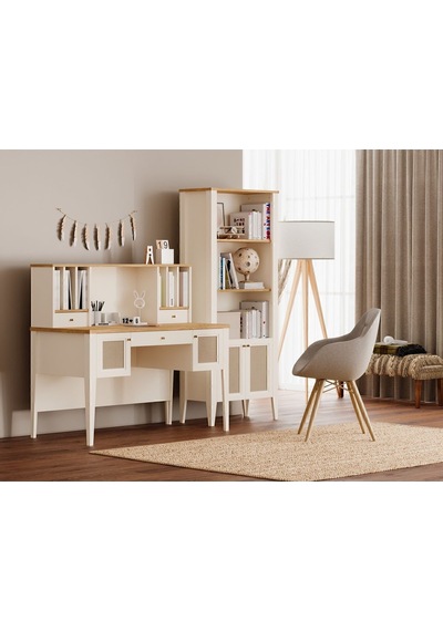 Corso Çalışma Masası Ve Üst Modül Küçük Krem