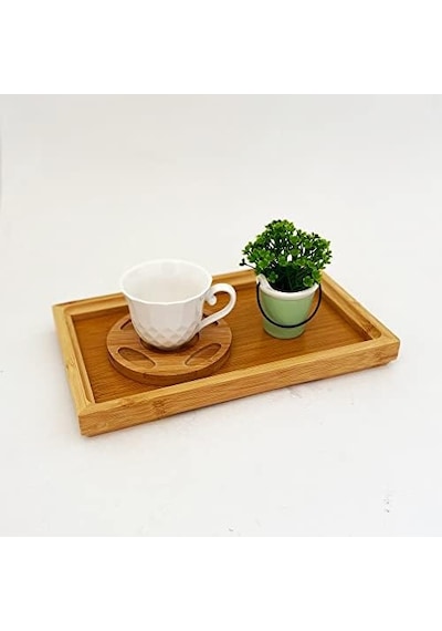 Bambu Dikdörgen Servis Tepsisi Küçük Boy Tepsi 25cm 15cm 2.6cm