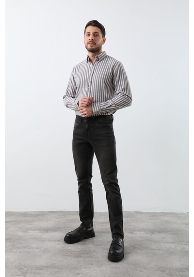 Blue White Erkek Siyah Düz Kesim Jean Pantolon 35