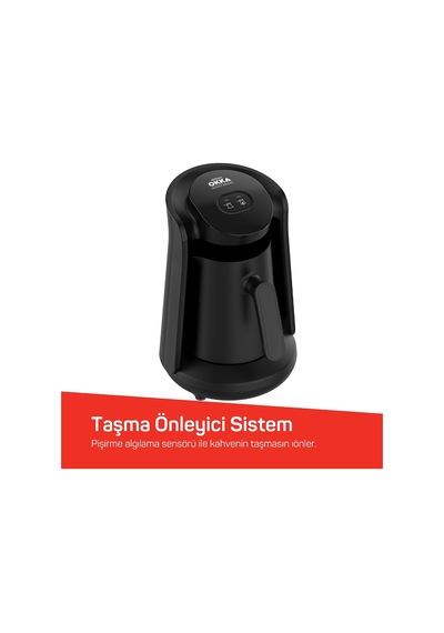 Ok0049 Minio Közde Türk Kahvesi Makinesi Bol Köpüklü Közde Lezzeti, 4 Fincan Kapasiteli, Siyah