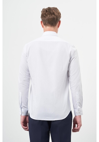 İmza Beyaz Uzun Kol Çizgili Desen Gabardin Sert Yaka Cepsiz Pamuklu Classic Slim Fit Gömlek 1004245205 Beyaz İmza Beyaz Uzun Kol Çizgili Desen Gabardin Sert Yaka Cepsiz Pamuklu Classic Slim Fit Gömlek 1004245205 Beyaz