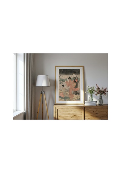 Ukiyo-e Eishi Ateşböceği Kovalayan Kadınlar Çerçevesiz Poster 21x30 Cm A4 Japon Sanatı Ukiyo-e Tablo