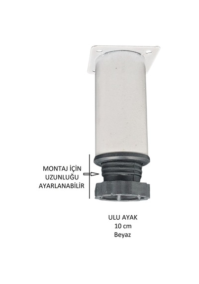 Ulu Ayak 10cm Vidalar Dahil Beyaz Beyaz