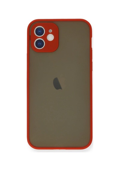 Apple Apple Uyumlu iPhone 12 Mini Kılıf Montreal Silikon Kapak - Kırmızı 0.2M-Çok Renkli