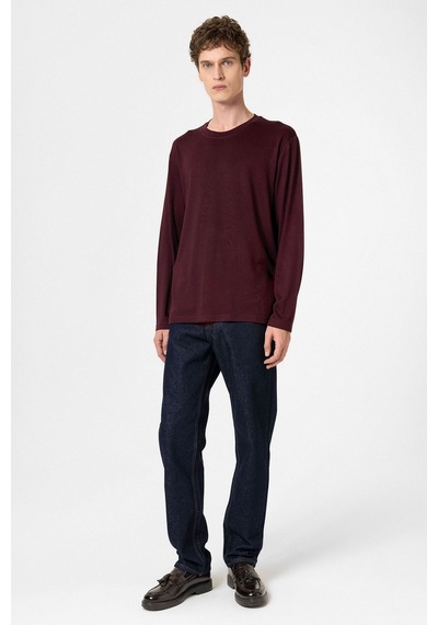 Antioch Relaxed Fit Basic Erkek T-shirt Bordo