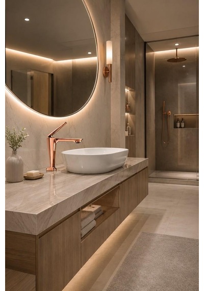 Sensa Kısa Lavabo Bataryası Parlak Rose